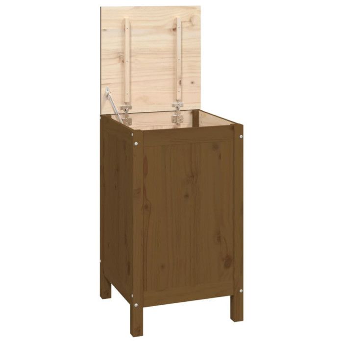 VidaXL Laundry Box Honey Brown 44x44x76 Cm Solid Pine Wood 823577