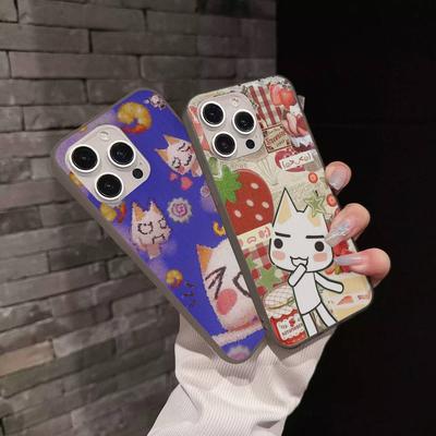 Popular Cute T-Ttoro I-Inoue Cat Phone Case For IPhone 11 12 13 14 15 16 17 Pro Max PLUS Pro Wave Corrugated Silicone Case