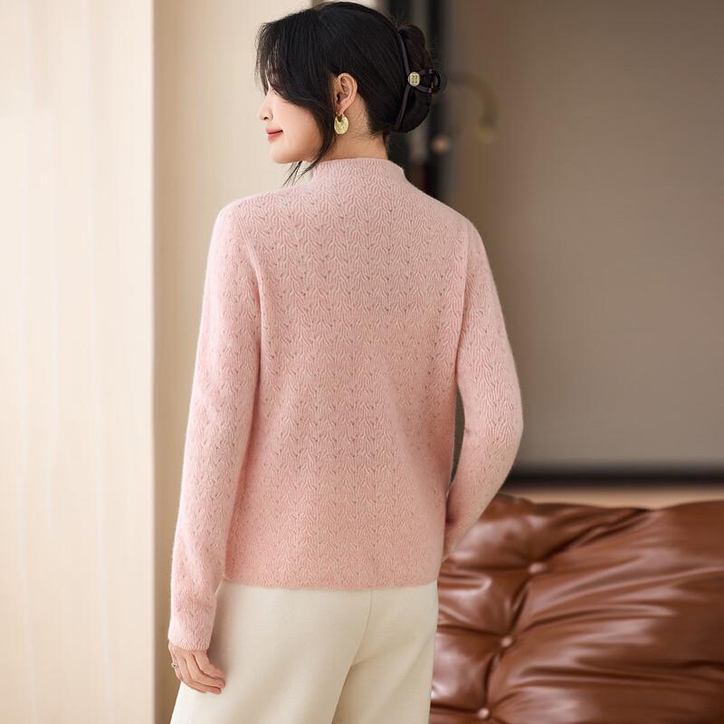 Srcr Women's 100% Cashmere Semi-High Neck Sweater