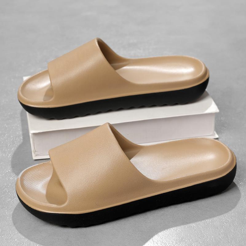Fashion Summer Trend Mens Slippers Non-Slip Sandals Thick Soft Platform House Shoes Indoor Outdoor Shower Bathroom Slippers Casual Shoes