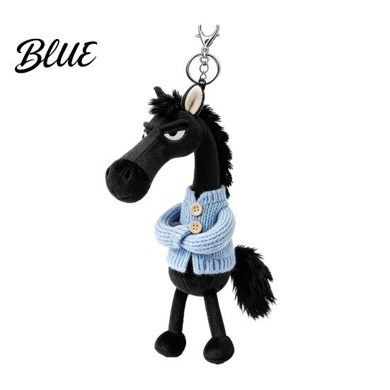 Soft Horse Pendant Keychain Plush Cute Cartoon in Sweater Mini