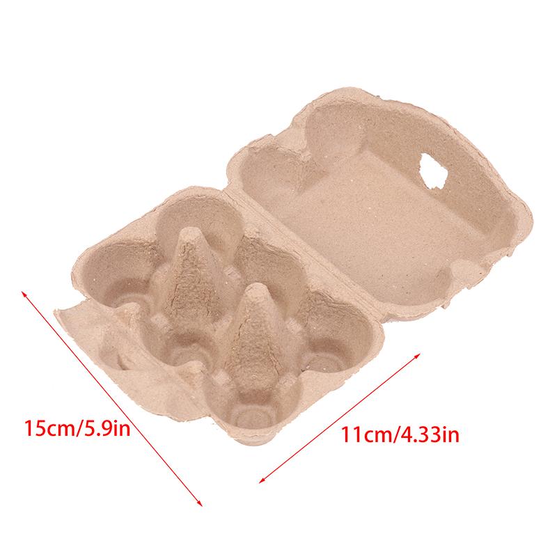 10Pcs Biodegradable Pulp Egg Carton 6/10 Count Disposable Paper Egg Tray Eco Friendly Shockproof for Farm Eggs Packaging