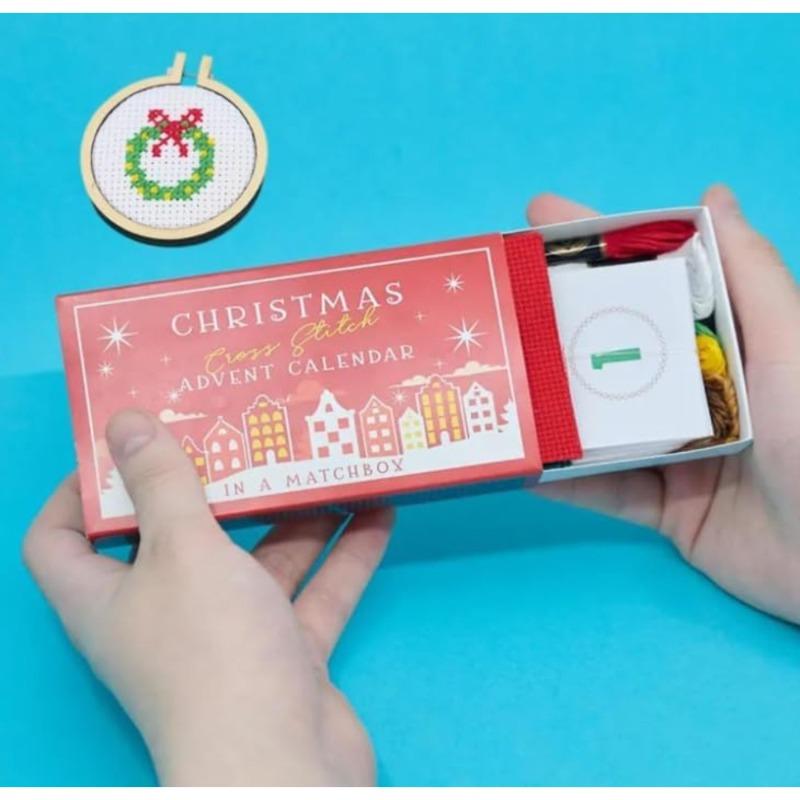 Christmas Cross Stitch Advent Calendar, Christmas Countdown Advent Calendar Embroidery Kit 2024, Gift for Beginners and Craft Lovers