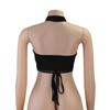 Girls Sexy Tank Top Off Shoulder Cross Wrap Halter Crop Tops Women Bandage Backless Camisole Female Sleeveless Cropped Vest