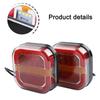 IP67 Waterproof Square LED Trailer Taillight for 12/24V Trucks and Vans Includes 28 LEDs for Brake and Signal Lights