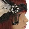 Hairhoop Tassel Design Bridal Headwear Feather Feather Rhinestone Headband for Women