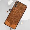 Mandala Blume Holz Handyhülle Für Samsung Galaxy S25 S26 Ultra S20 S21 S22 S23 S24 S10 Plus S25 FE Funda Abdeckung