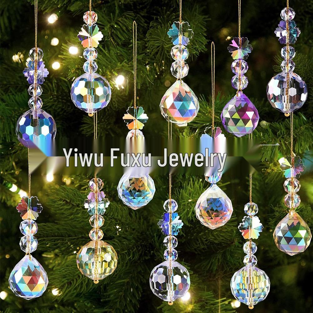 12-Piece Multicolor Crystal Ball Ornaments for Christmas Tree, Party, Wedding, and Home Decor.