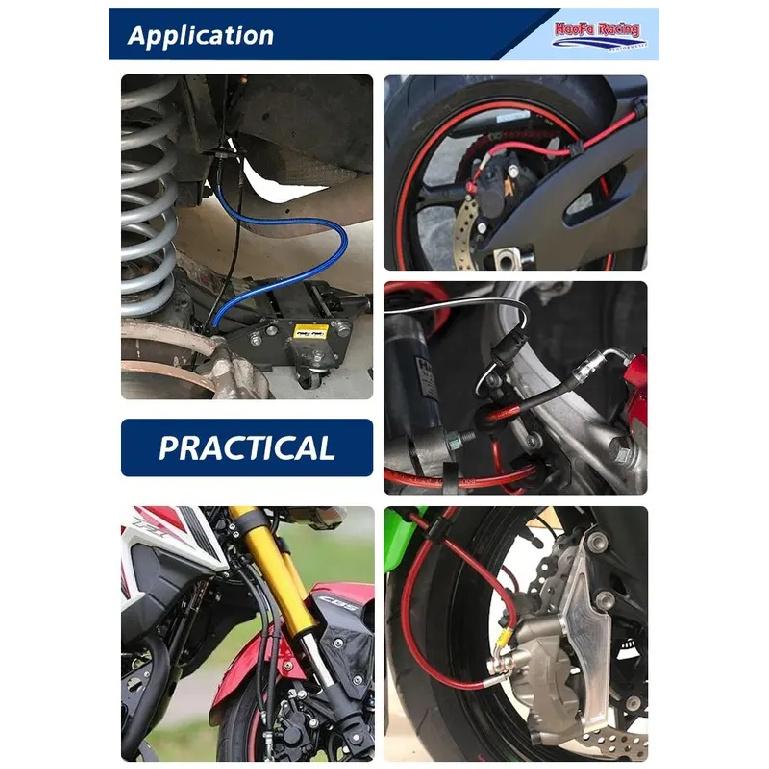 Universal AN3 1M~10M Motorcycle Braided PU Stainless Steel Nylon Brake Pipe Line Hose Brake Line Gas Oil Fuel Tube Pipe Racing