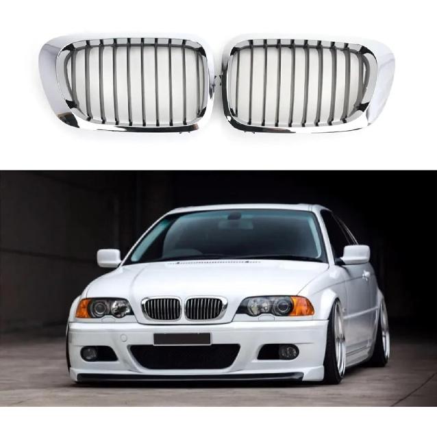 Front Bumper Kidney Grill Compatible with BMW 3 Series 1999-2002 E46 M3 323 I/is 325Ci 328 I/is/Ci 330Ci 2 Doors Grilles