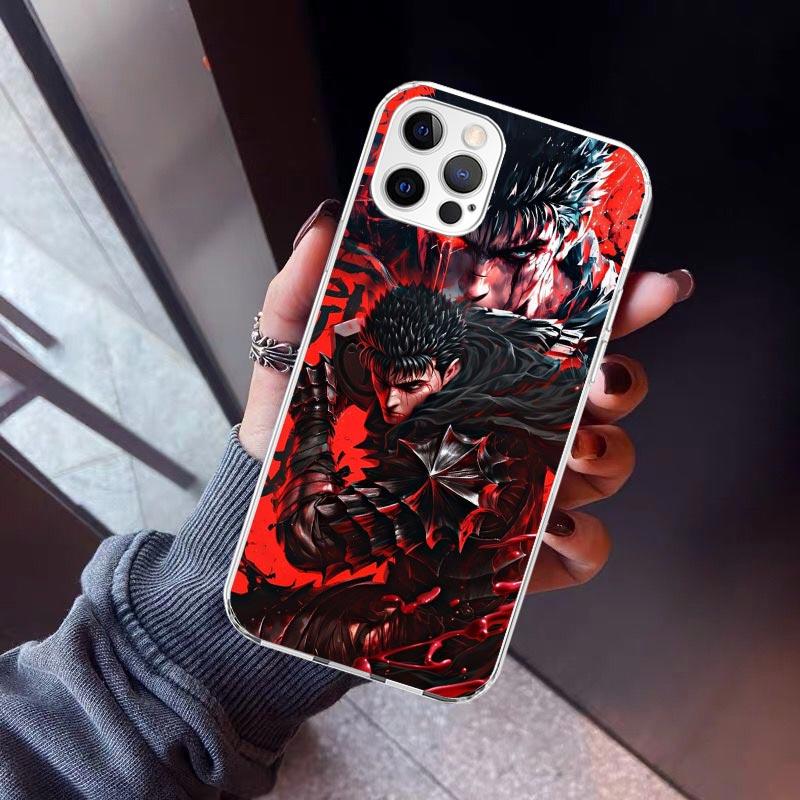 

Black White G-Guts B-Berserks Phone Case For iPhone 17 Air 16 15 Pro Max 14 Plus 13 Mini 12 11 Cover 7 8 SE Silicone Shell Print iPhone 16 Pro Max