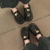 Black platform British style small leather shoes women's 2025 spring new retro versatile one-pedal loafers Mary Jane