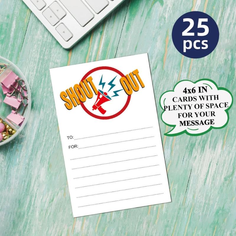 25 Sheets Shout Out Cards Student Appreciation Reward Cards For Student Teachers Employees Bulletin Board Display