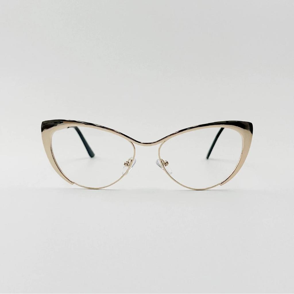 Women Retro Glasses Metal Sexy Cat Eye Reading Blue Light Blocking Computer Glasses Accessory