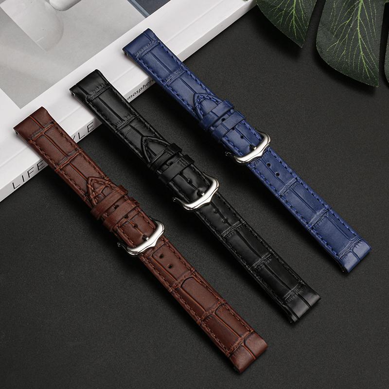 Cinturino in Pelle a sgancio rapido 15,5mm 17,5mm per Cartier Santos Dumont – Cinturino per Orologio in Vera Pelle di Mucca per Donna, (Nero/Blu/Marrone)