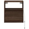 Vidaxl Ścienne Szafki Tv Z Led, 2 Szt., Brązowy Dąb, 41X31X45 Cm