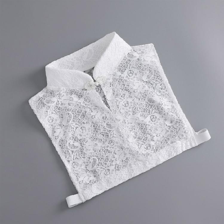 Odpinany fałszywy kołnierzyk Dziewczęcy Pół-koszula Zapinana na guziki z żabą Łączenie z koszulą lub sukienką dla Lady Girl Półkołnierz koszuli