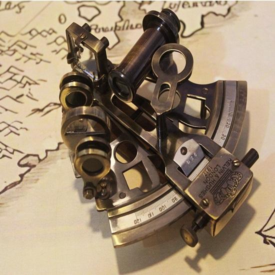 Brass Sextant Navigational Tool for Astronomy and Marine Navigation Maritime Nautical Sextant  Marine