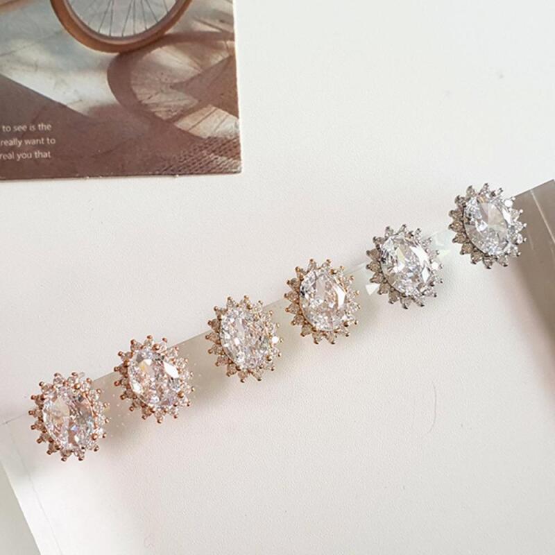 Women's Oval Big Cubic Classic Earrings