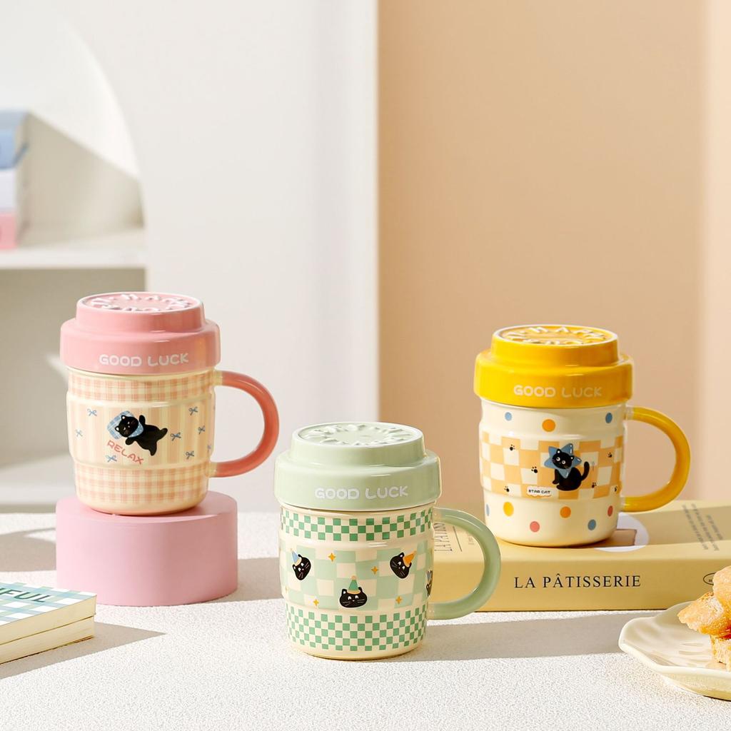 Cartoon Katze Keramiktasse Keramik Kaffeetasse Trinkgeschirr Bierkrüge Lustige Tassen Originale Frühstückstassen Tasse für Tee Personalisiertes Geschenk