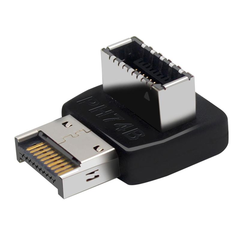 Usb 3.1 Type-E 90 Degree Adapter Front Type-C Header Connector Expansion Cable Adapter Connector For Pc Motherboard Plug