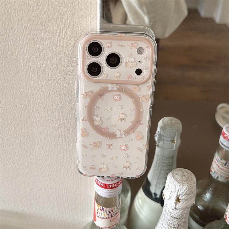 

Japanese Korean Dessert Cat Magnetic Phone Stand for iPhone 17/16 Pro Max/15 Pro Case iPhone 17 Pro Max