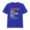 Retro Vintage Unisexs 35th Birthday Husband Dad 35 Year Old Legend Print Casual T Shirt Vintage Breathable Versatile