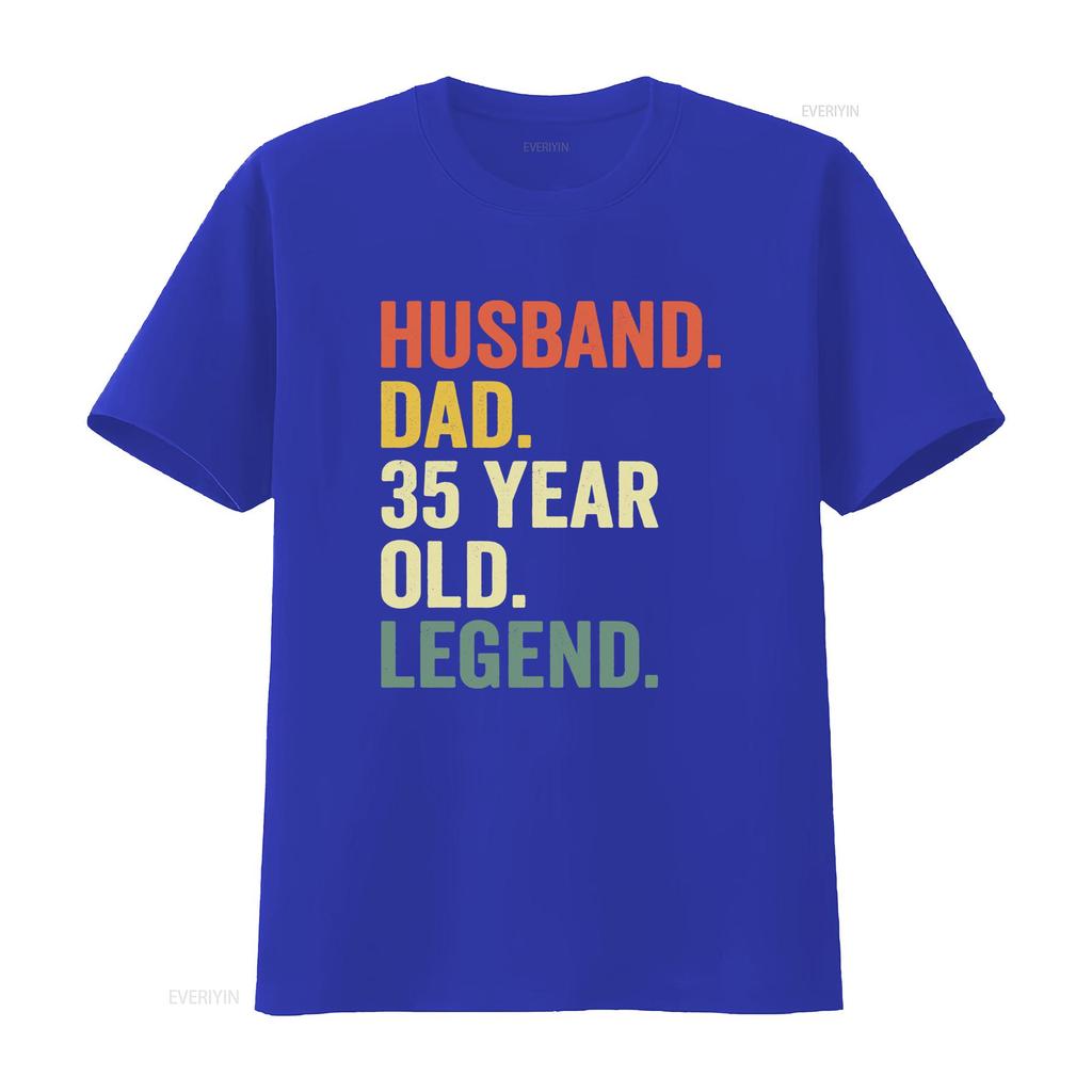 Retro Vintage Unisexs 35th Birthday Husband Dad 35 Year Old Legend Print Casual T Shirt Vintage Breathable Versatile