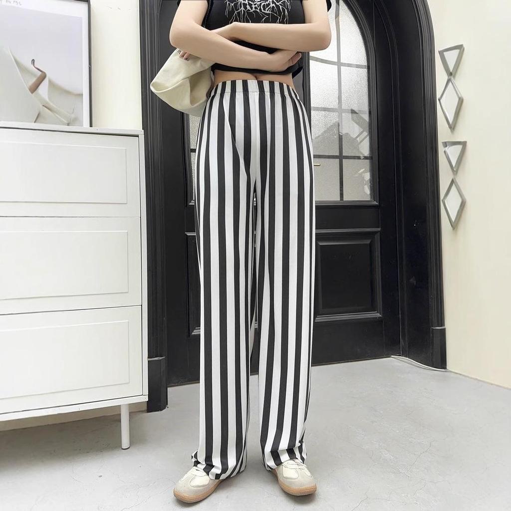 2023 Women's Plus Size Summer Rayon Nine-Point Casual Wide-Leg Pants