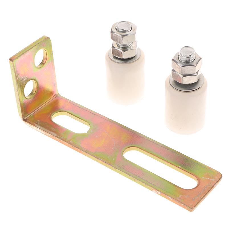 1Set Guide Wheel Patio Door Track Guide Rollers Sliding Door Guide Rollers With L-Pillar Bracket Adjustable Double Nylon Rollers