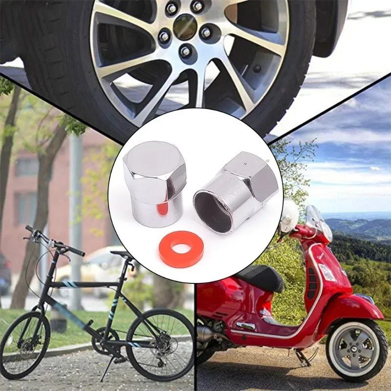 Car Flat Head Valve Cap Universal Hexagonal Chrome Plated Dust Wheel Nozzle Decor Tyre Valve Stem Caps Auto Accessories 20/10Pcs