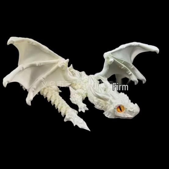 3D Printed Articulated Large Horned Flying Dragon Action Figure Ornament Toy Gift