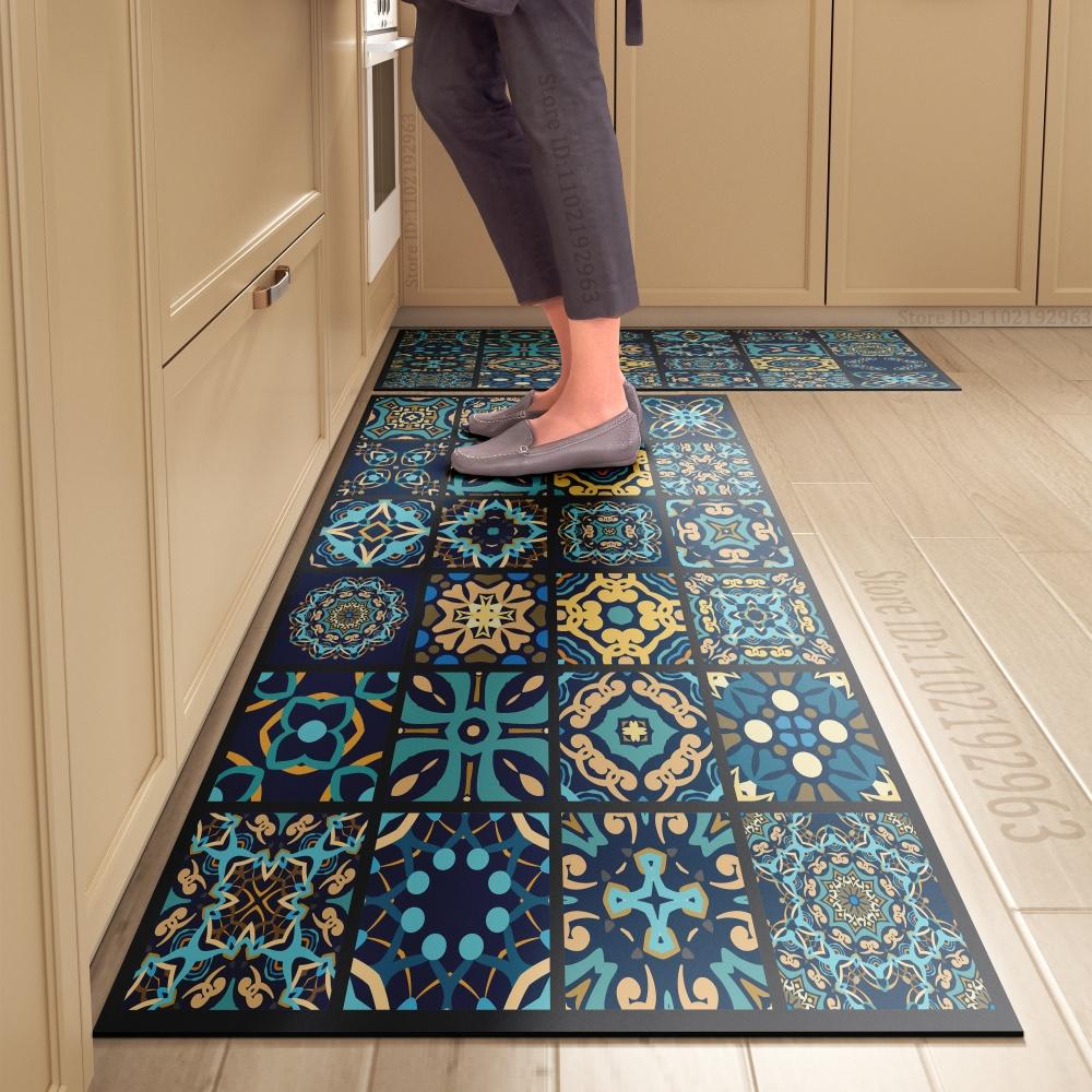 1PCS Kitchen Floor Mat Waterproof, Anti-skid, Anti-dirty Foot Mat Household Door Mat Crystal Velvet Long Strip Carpet Door Mats