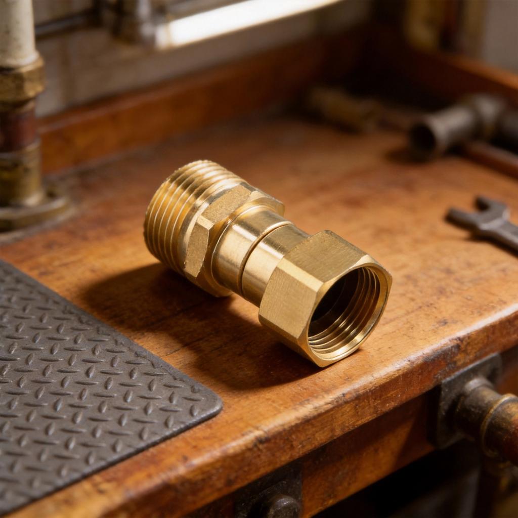 Swivel Joint Fitting for Pressure Washer with M22 15mm Thread In Brass 360 Degree Rotation and Hose Protection