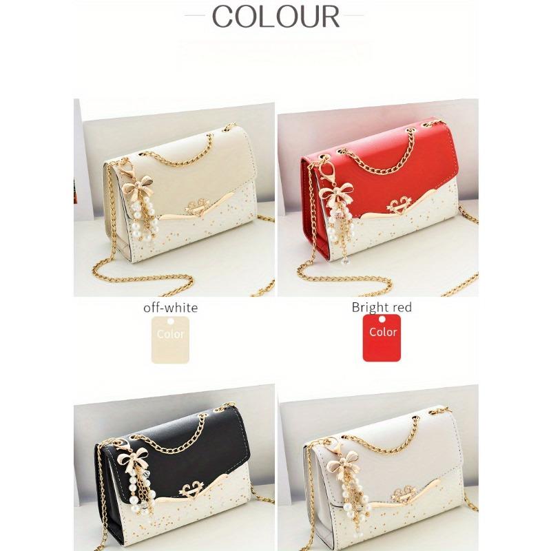 Festive Mini Shoulder Bag with Sparkling Details - PU Material, Lightweight, Adjustable Strap, and Magnetic Closure