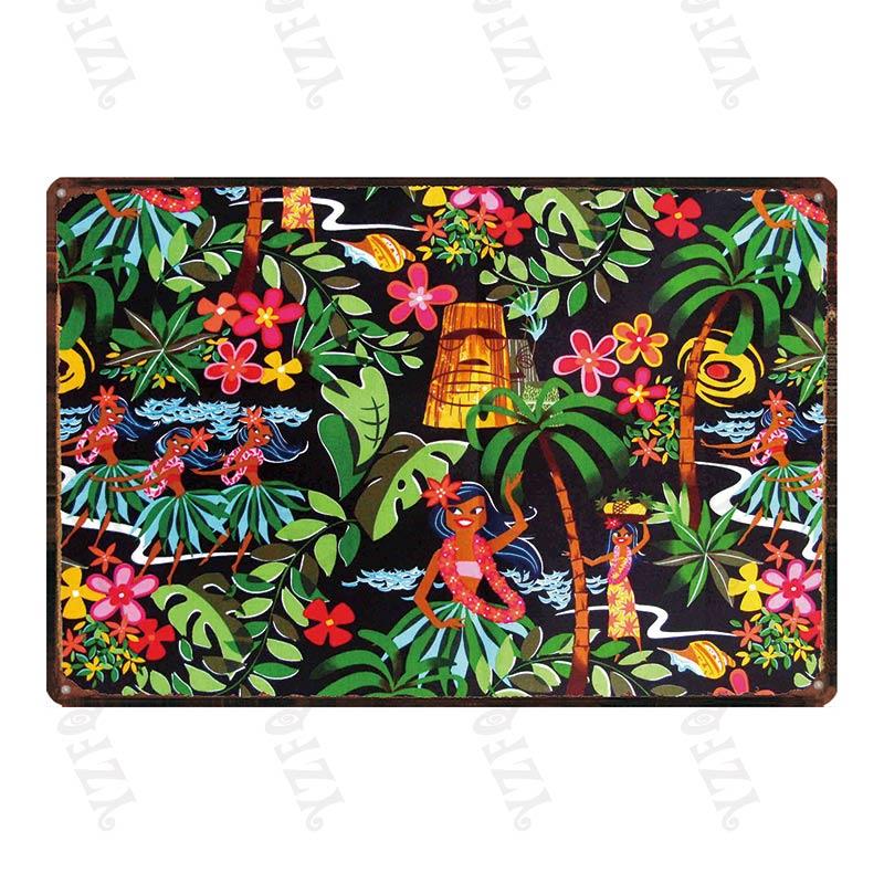 Aloha  Vintage Tin Sign Metal Plates For Wall Art Retro Home Living Room Decor Poster 30X20CM DU-4007A