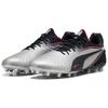 Puma King Ultimate Round Toe Comfortable MG (Rubber Short Studs) Artificial Turf Soccer Shoes Men Soccer Shoes Silver Black 108306-03