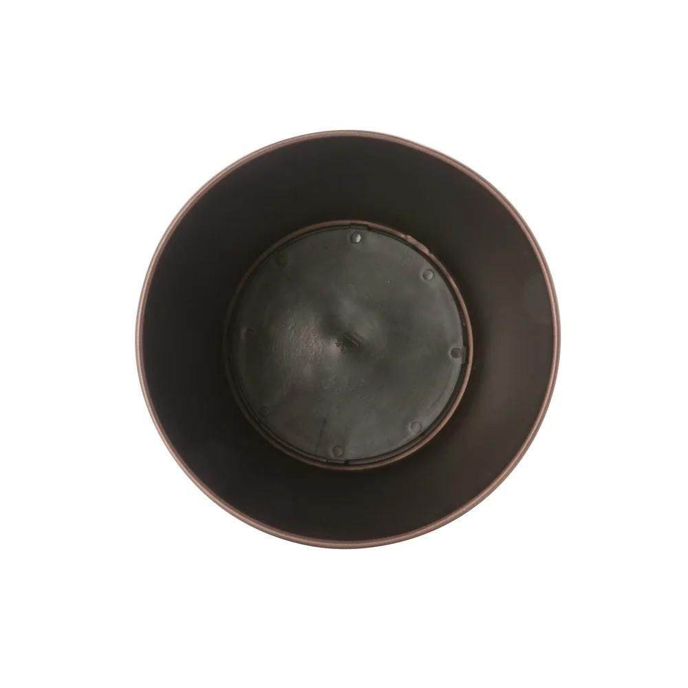 Compact Iron Bathroom Trash Can Lightweight Round Waste Basket Home Office Indoor Use Oil-Stained Bronze 5L Capacity