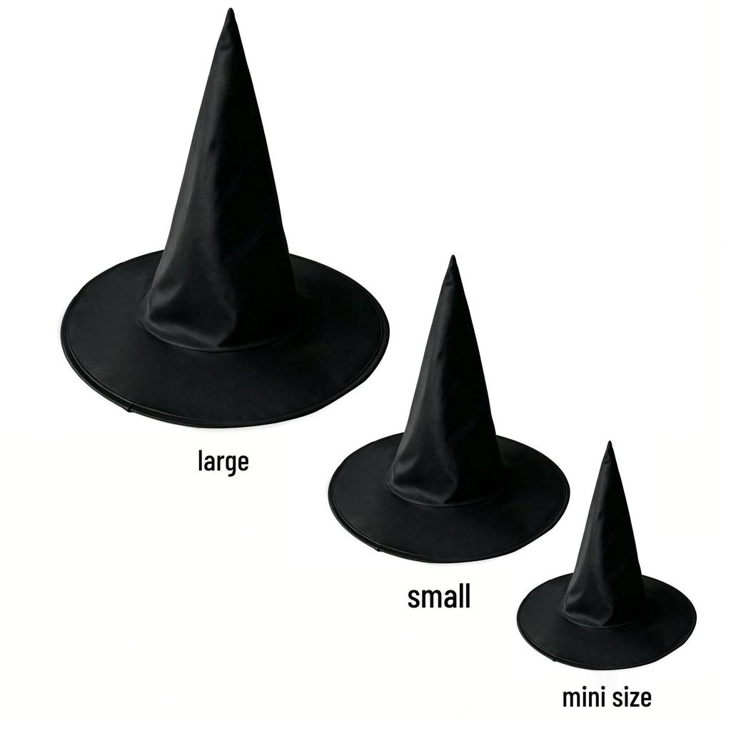 Black Oxford Cloth Halloween Witch Hat - Wizard Costume Accessory Inspired by Harry Potter Magic