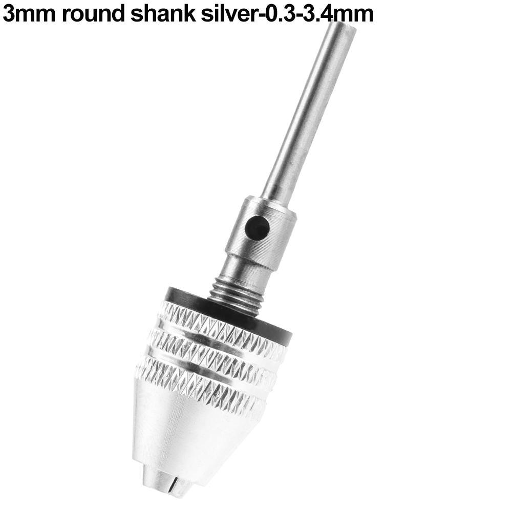 Shaft Adapter Converter Impact Drills Bits Keyless Drill Chuck Round Shank 1/4" Hex Shank 0.3mm-8mm
