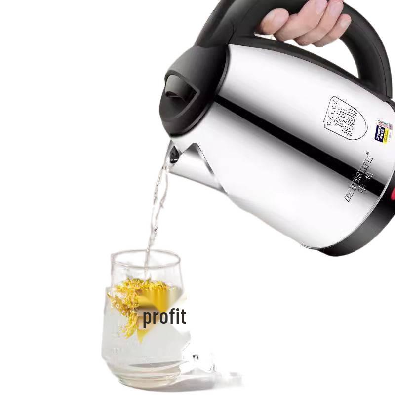 Electric Stainless Steel Insulated Kettle for Home, Dorm, and Hotel Use
