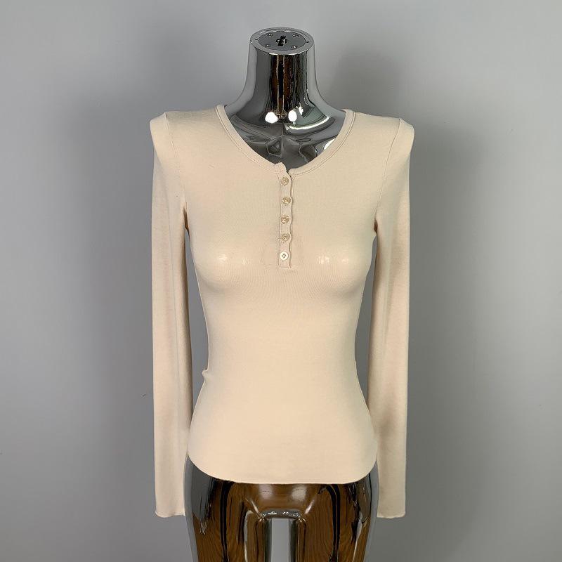 Korean Dongdaemun Slimming Sheer Bust-Enhancing Long-Sleeve Top