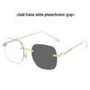 Women's Stylish Glitter Borderless Photochromic Glasses with Anti-Blue Light Slimming Lenses