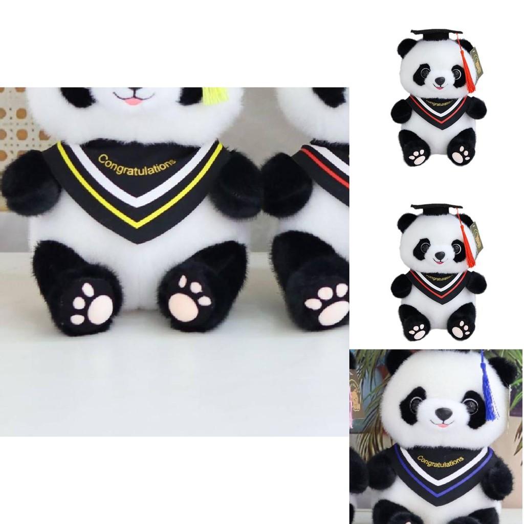 Charming Graduation Panda Plush Toy Adorable Stuffed Animal With Customizable Logo