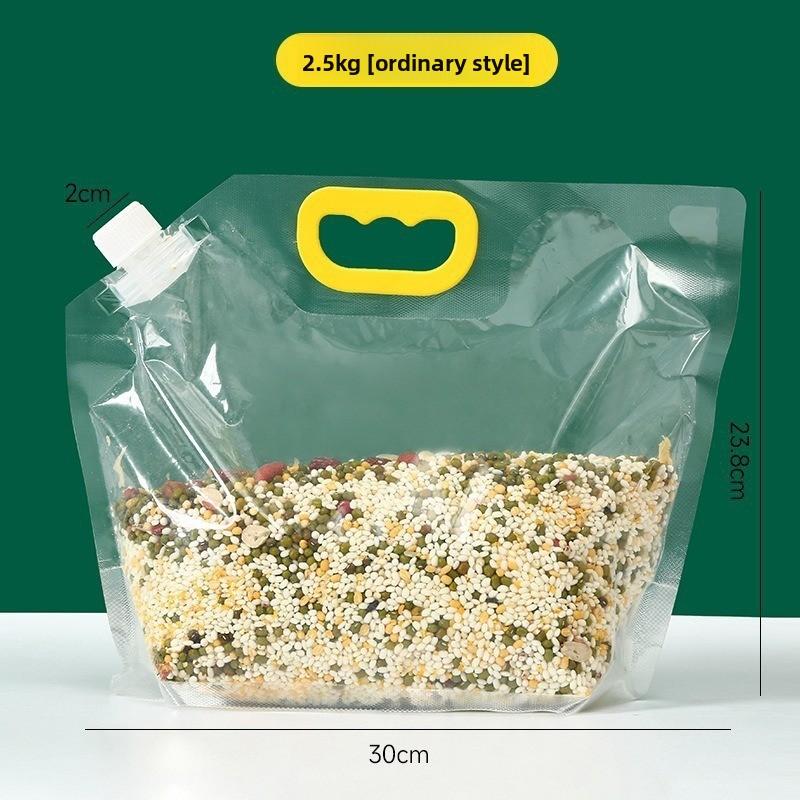 Sealed Bags for Storing Grains and Cereals, Food-grade Hand-held Spout Bags for Household Rice Packaging