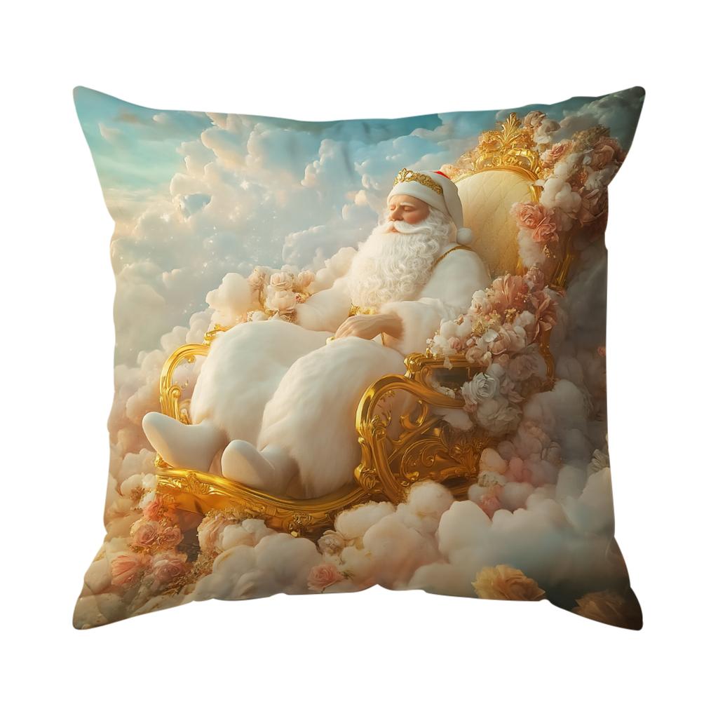 Blue Dreamy Christmas Theme Pillowcase Bedroom Sofa Cushion Cover 100% Polyester Living Room Cushion Pillowcase Home Decor