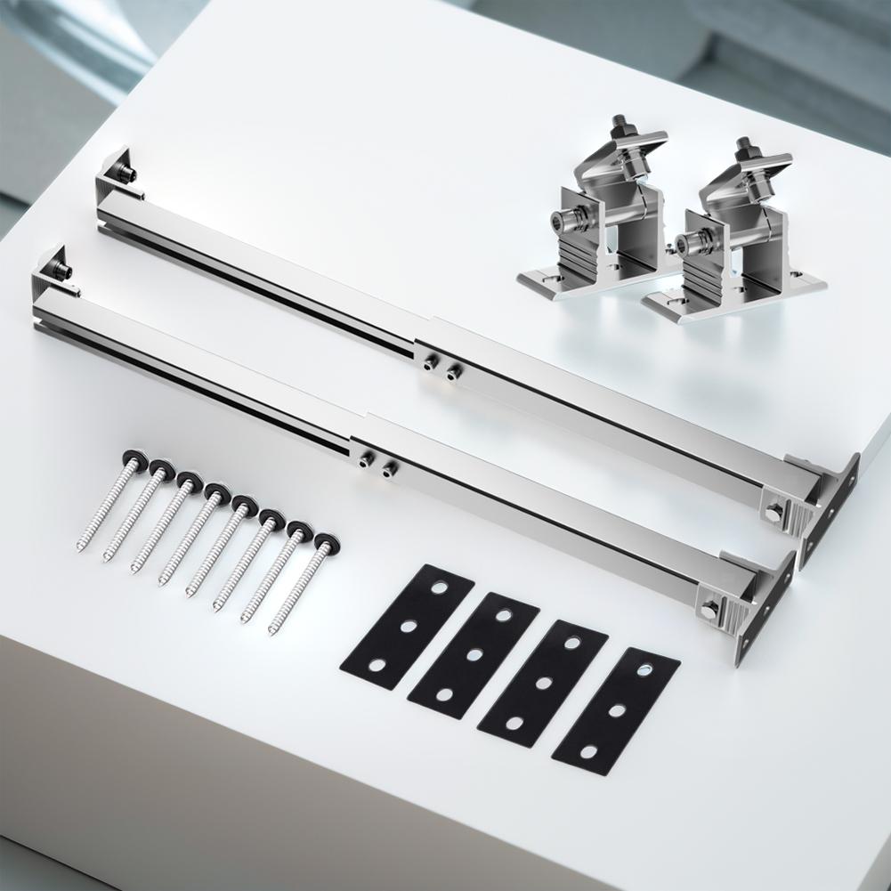 Solar Panel Mounting Rack Aluminum Alloy Solar Holder End Clamp Kit Adjustable Solar Panel Mounting Bracket 15-30 Degrees