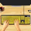 USB Keyboard Computer Accessory Large Letter Print Wired Yellow Button for Vista   XP   OS X