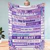 1pc Vintage Floral "to My Grandma" Flannel Blanket - Soft Cozy All-Season Throw for Sofa, Bed, Couch - Heartfelt for Grandman