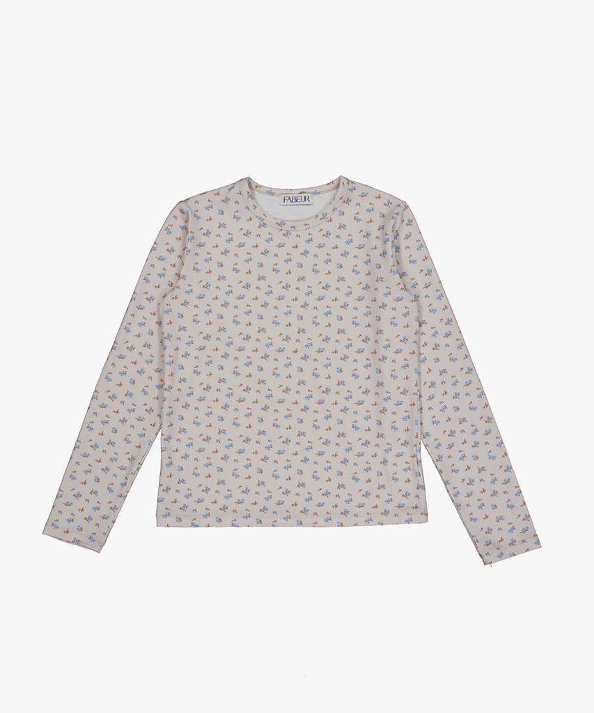 Pabeo Flower Pattern T-Shirt (Beige)